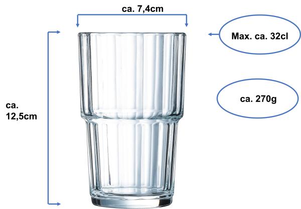 Norvege stapelbarer Becher 32cl - 6 Stück